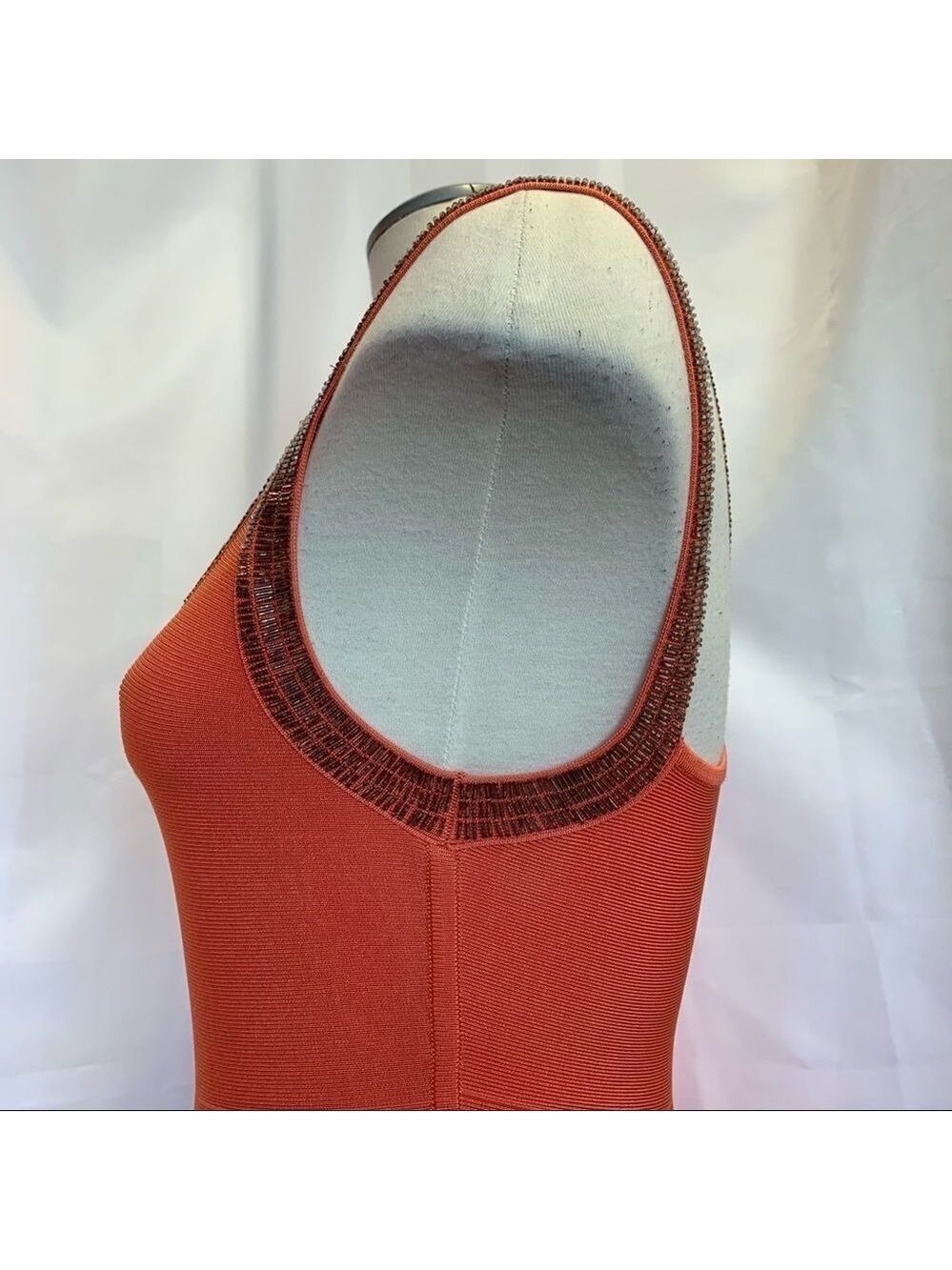 Marciano Coral Beaded Fit & Flare Bandage Dress - Picture 10 of 13